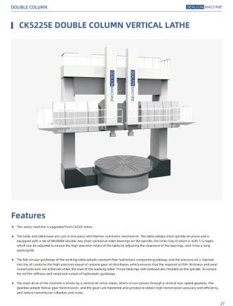CK5225E DOUBLE COLUMN VERTICAL LATHE